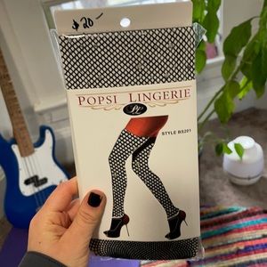 Small Fishnet and rhinestone pantyhose